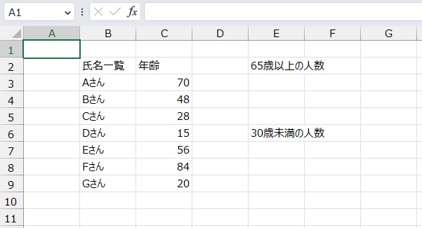 手順1.個数を数えたいリストです。