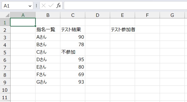 手順1.セル数を数えたいリストです。