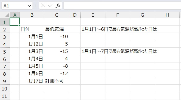 手順1.最大値を求めたいリストです。