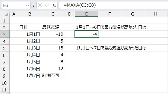 手順3.最大値を求めることができました。