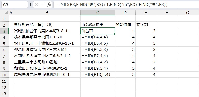 手順15.正しい市名が出ました。