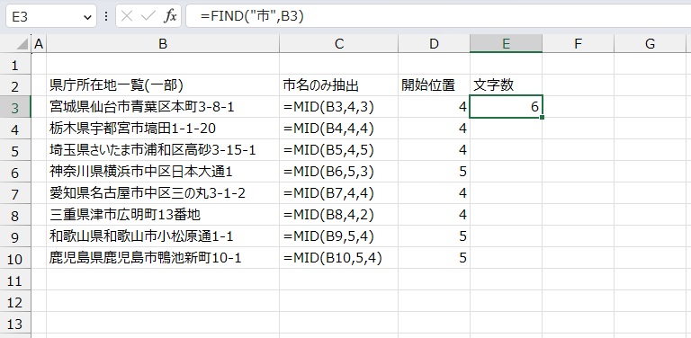 手順10.FIND関数１つでは正しく出ません。