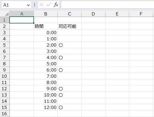 手順1.空白セルを削除したいリストです。