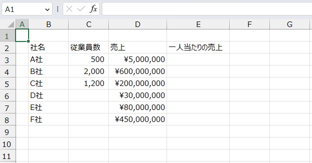 手順1.表示を変えたいリストです。