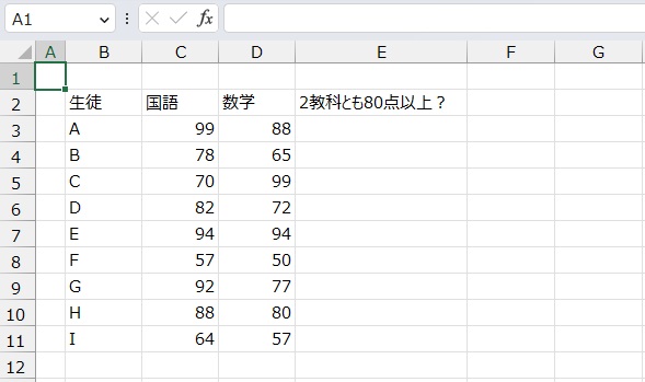 手順1.複数条件結果を出したいリストです。