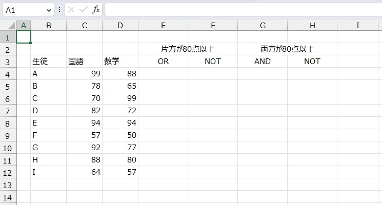 手順1.論理値を出したいリストです。