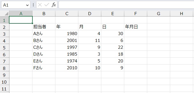 手順1.日付を表示したいリストです。