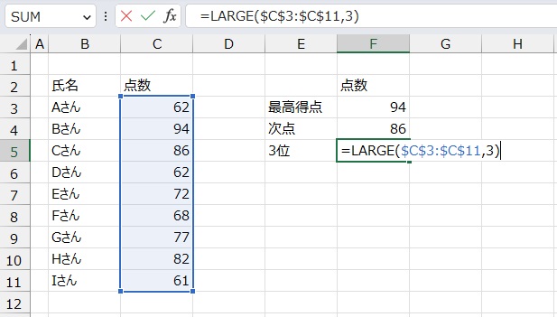 手順7.順位を変えます。