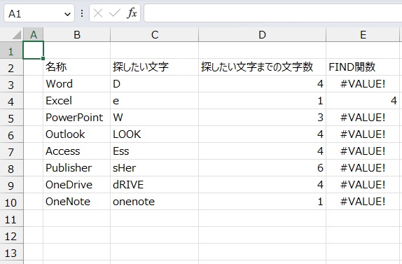 手順6.FIND関数との違いです。