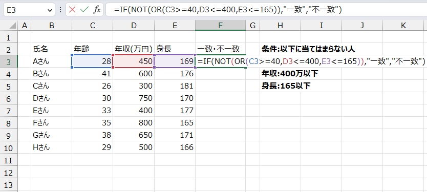 手順7.偽の場合を入力します。